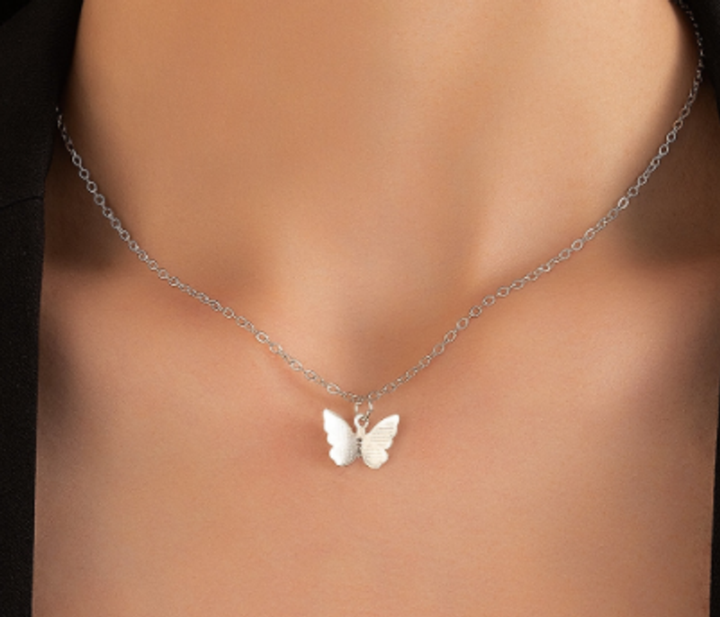 Fashion Key Lock Butterfly Rose Letter Pendant Multilayer Necklace Set