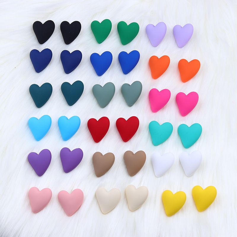 Fashion Heart Shape Arylic Spray Paint Women's Earrings 1 Pair