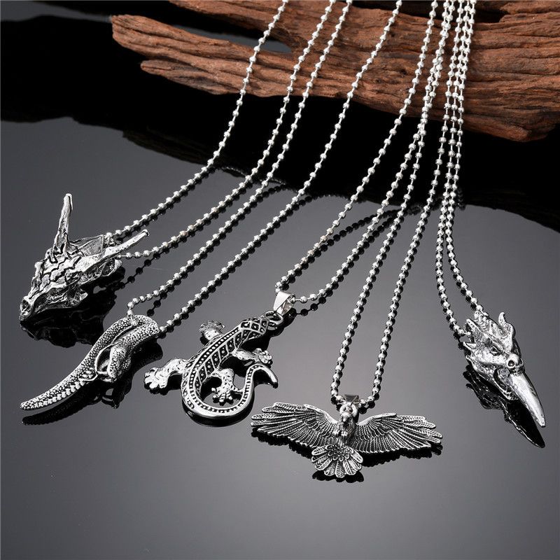 Fashion Eagle Snake Stainless Steel Alloy Plating Men's Pendant Necklace 1 Piece