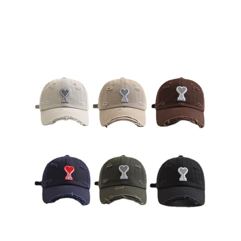 Women's Casual Letter Heart Shape Embroidery Crimping Baseball Cap