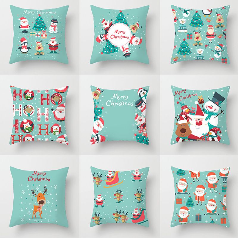 Fashion Christmas Tree Santa Claus Letter Polyester Pillow Cases
