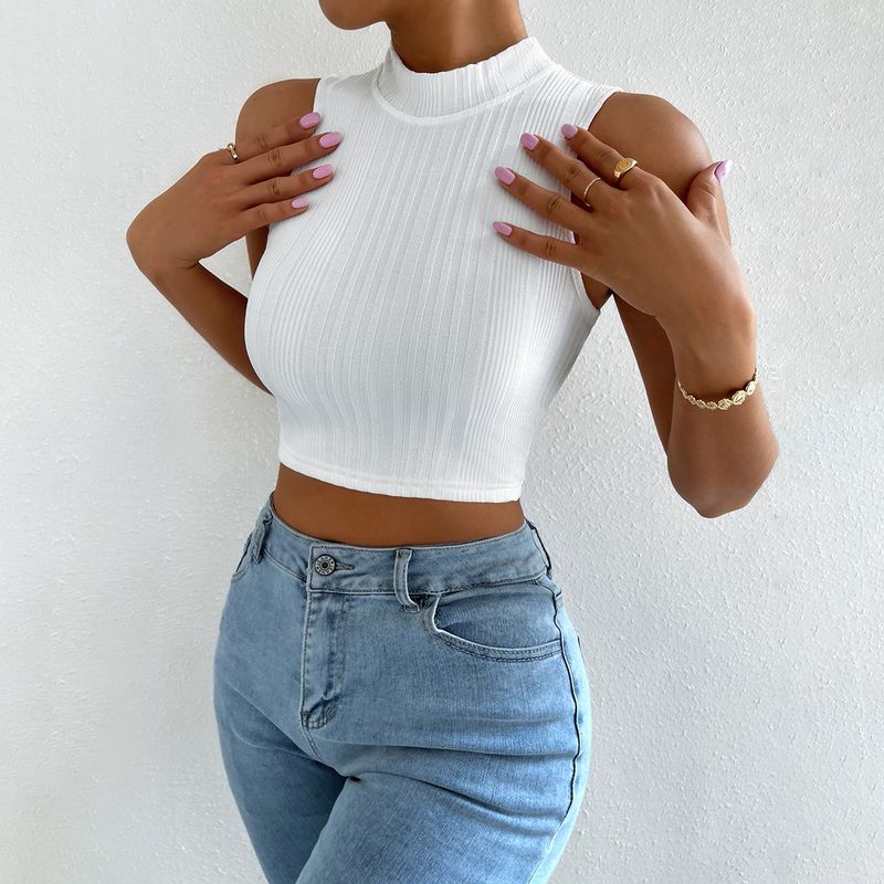 Women's Vest Tank Tops Backless Fashion Solid Color