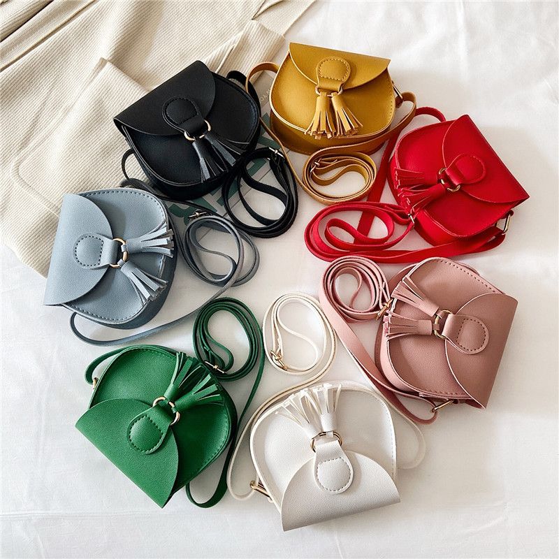 Women's Mini Pu Leather Solid Color Fashion Round Magnetic Buckle Crossbody Bag