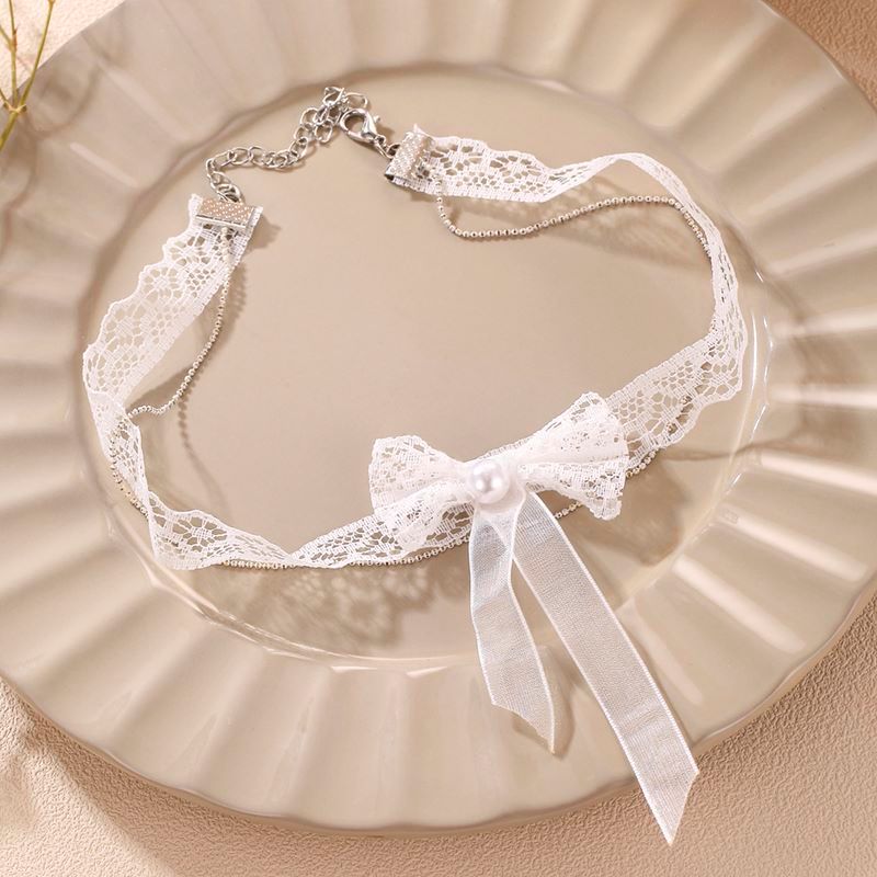 1 Piece Fashion Lace Cloth Handmade Artificial Pearls Women's Necklace