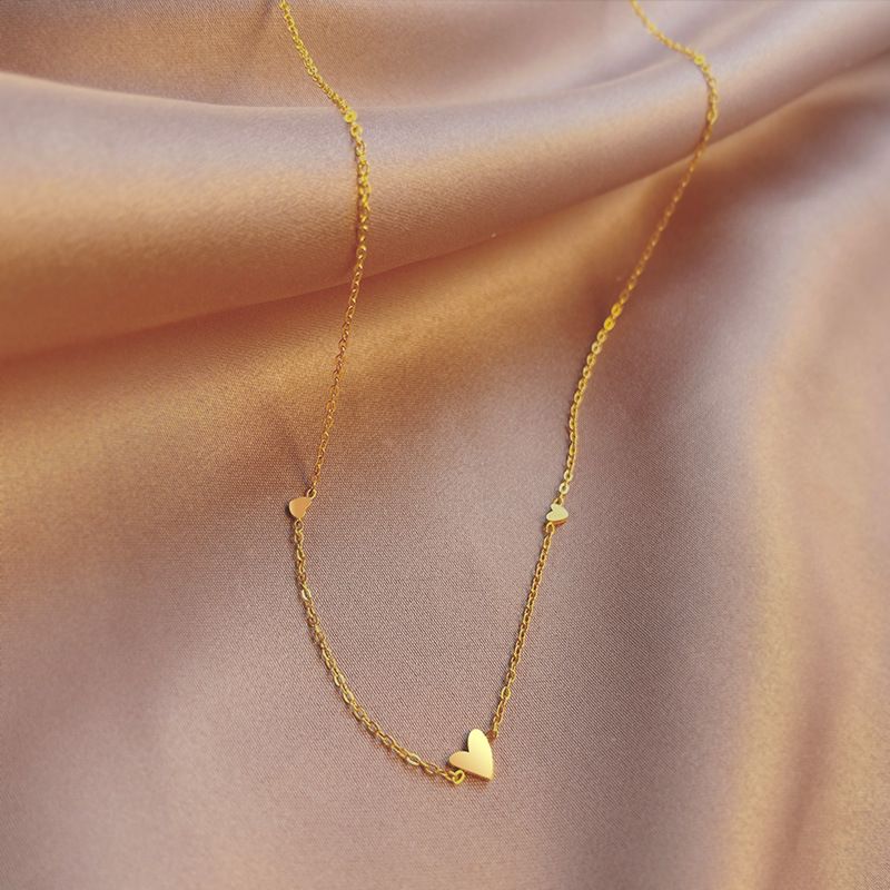 Sweet Heart Shape Titanium Steel Plating Pendant Necklace 1 Piece
