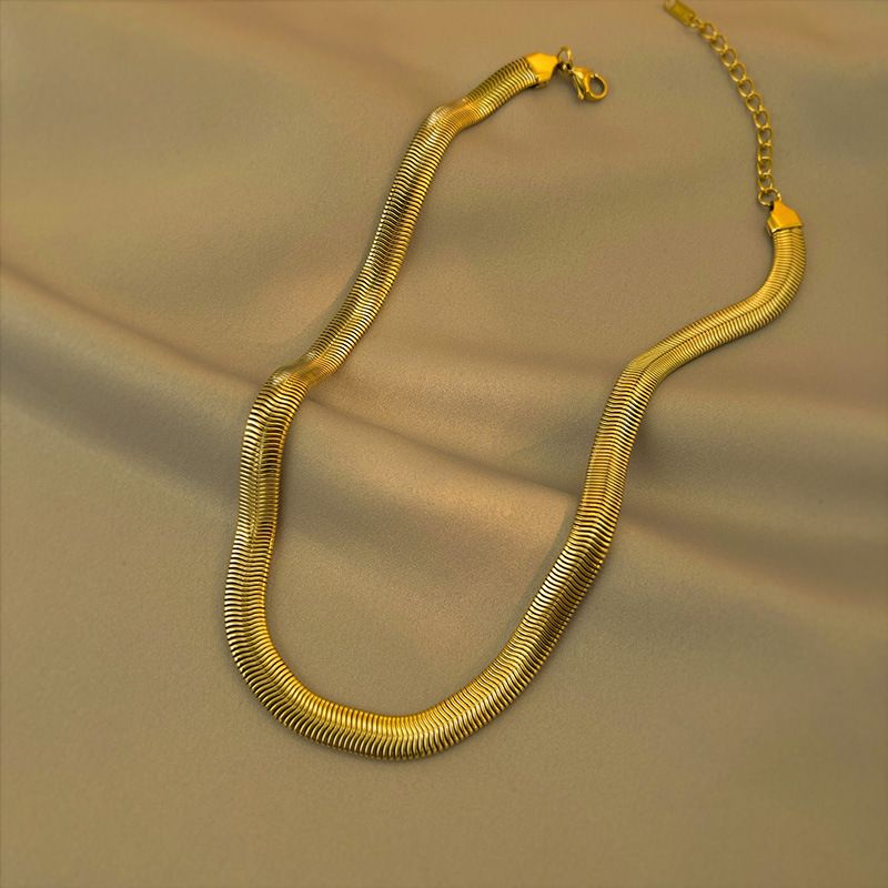 Mode Geometrisch Titan Stahl Patchwork Überzug Kette Halskette 1 Stück