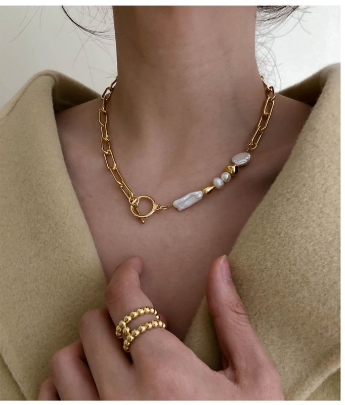 1 Stück Elegant Geometrisch Perle Metall Frau Halskette