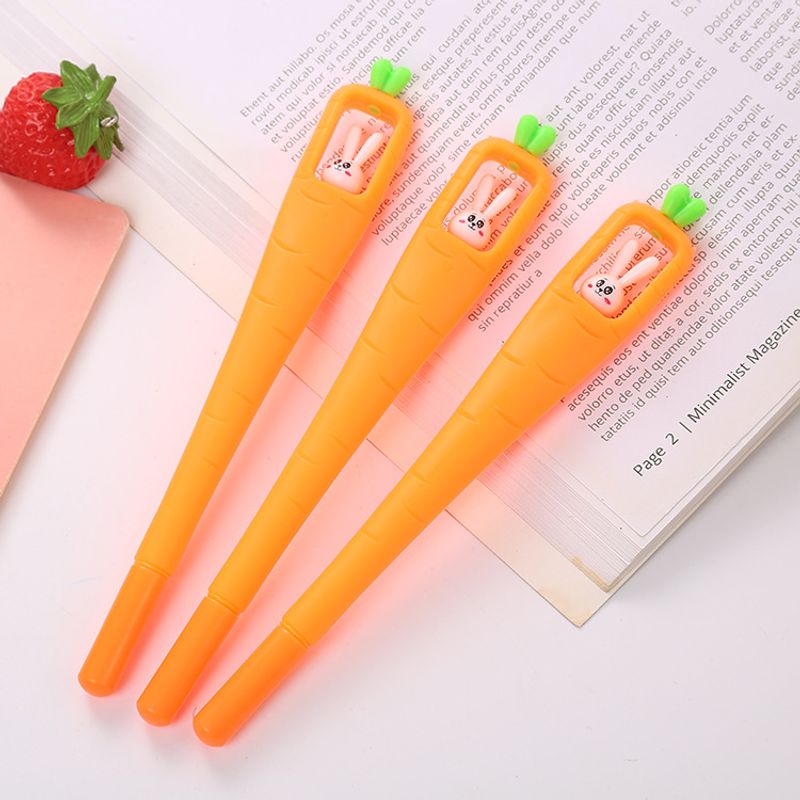 Creative Carrot Gel Pen Cartoon Rabbit Fountain Pen Cute Stationery Office Supplies Roller Pen