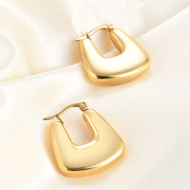 1 Paar Retro Einfarbig Titan Stahl Ohrringe