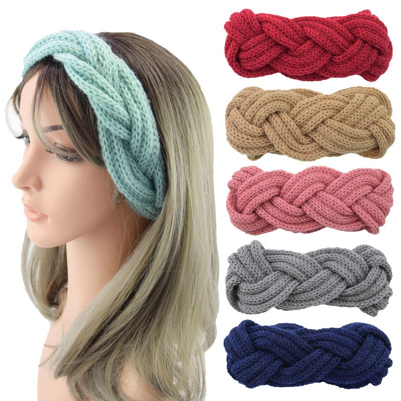 Mode Couleur Unie Fil Tricot Bande De Cheveux 1 Pièce