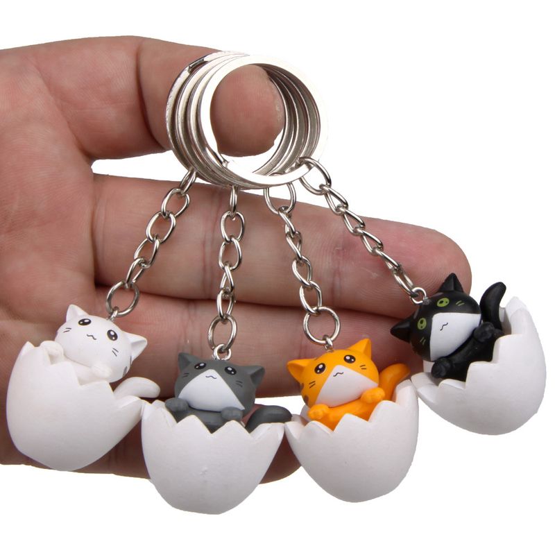 1 قطعة جذاب قطة سبيكة بلاستيك للجنسين قلادة حقيبة سلسلة مفاتيح