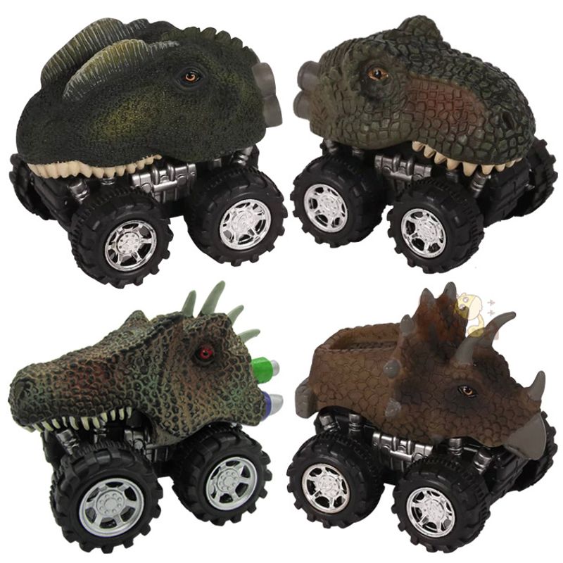الإبداعية البلاستيك نموذج صغير المحارب ديناصور لعبة أطفال سيارة 1 قطعة