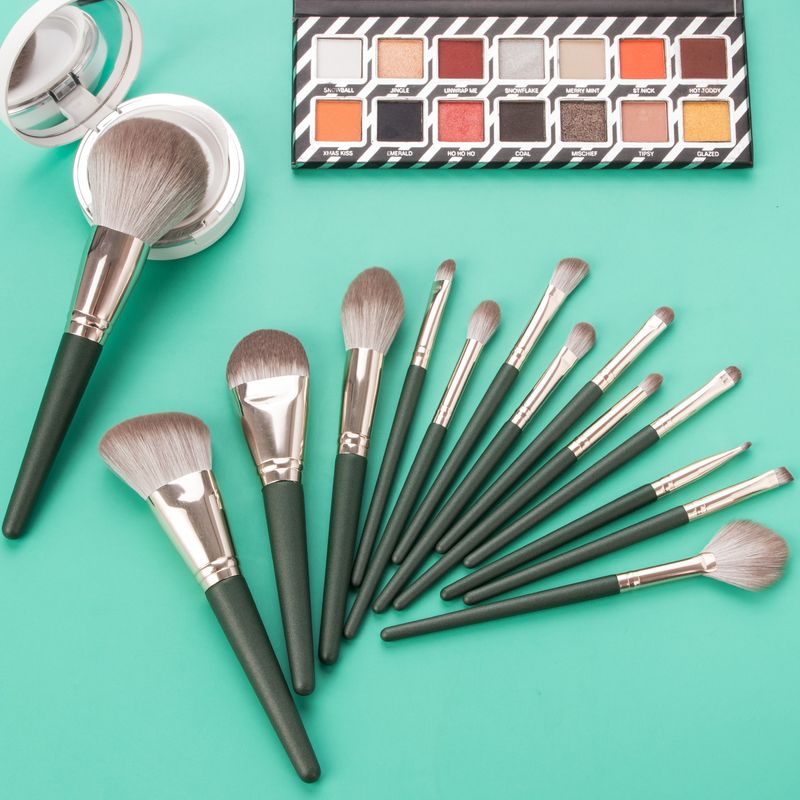 Mode Künstliche Faser Holzgriff Makeup Bürsten Makeup Werkzeugsets