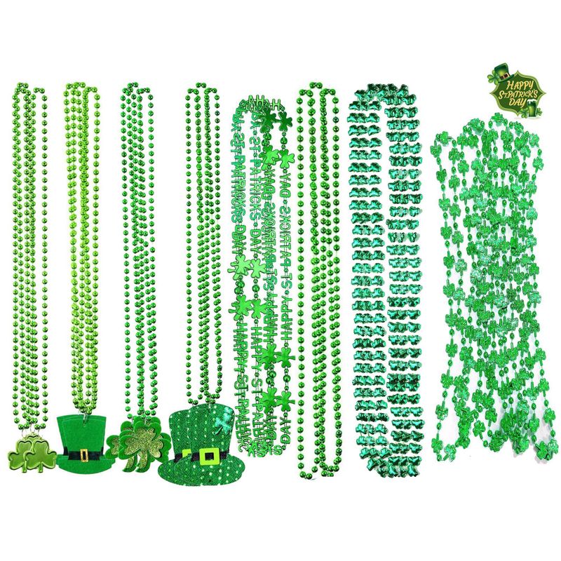 Saint Patrick Trèfle Chapeau Plastique Fête Accessoires De Déguisement Collier 1 Pièce