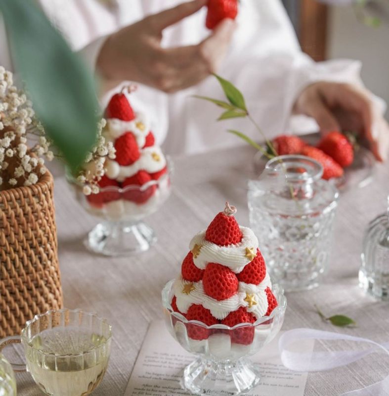 Date D'anniversaire Mignon Fraise La Cire De Soja 1 Pièce