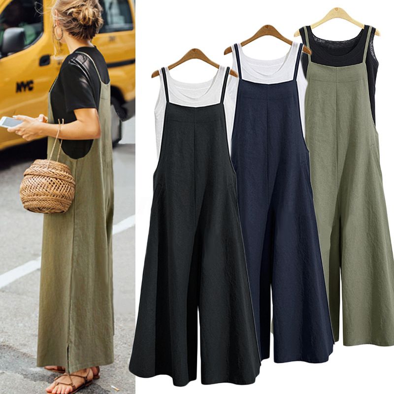 Women's Daily Fashion Solid Color Full Length Patchwork Jumpsuits