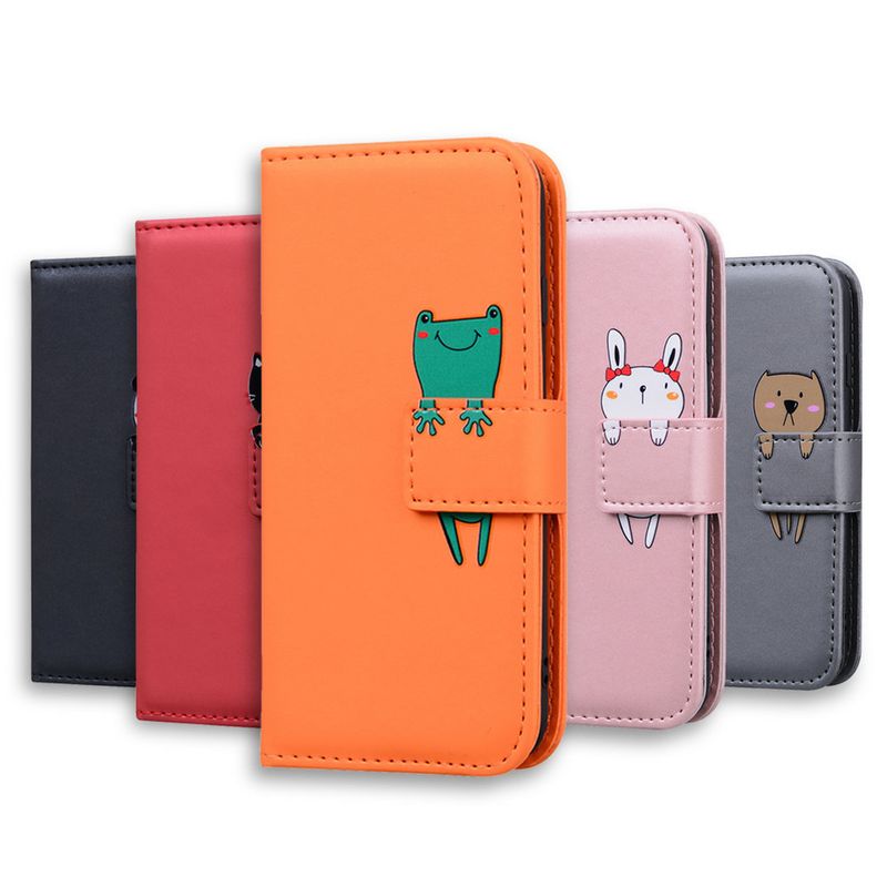 Cartoon Style Rabbit Panda Frog Tpu Pu Leather     Phone Accessories