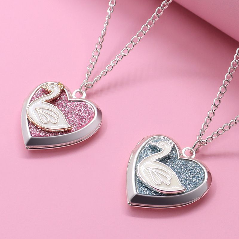 Fashion Swan Heart Shape Alloy Girl's Necklace 1 Piece