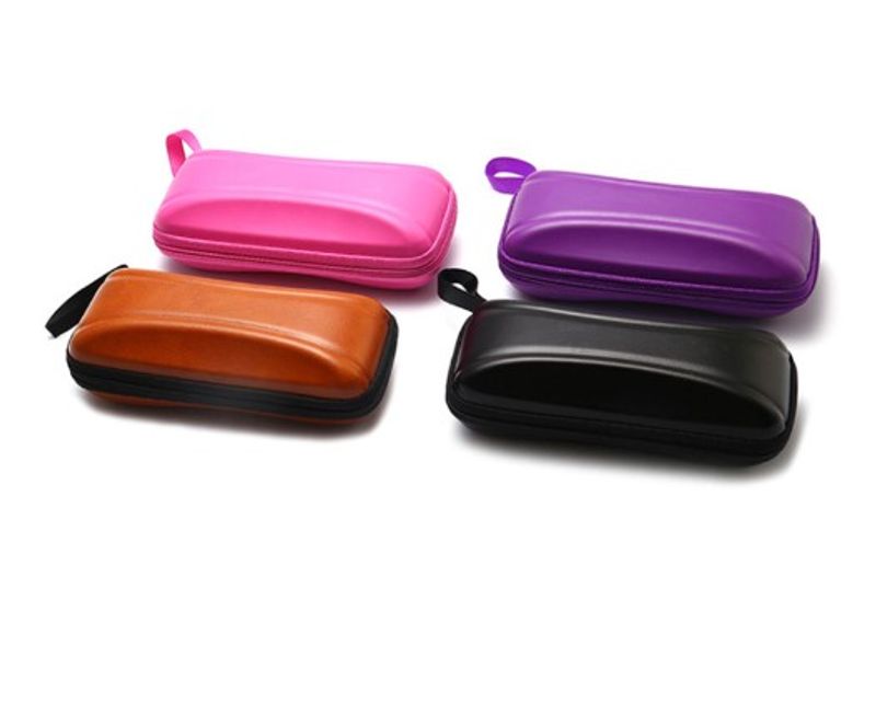 Pure Color Simple Fashion Leather Anti-stress Glasses Case