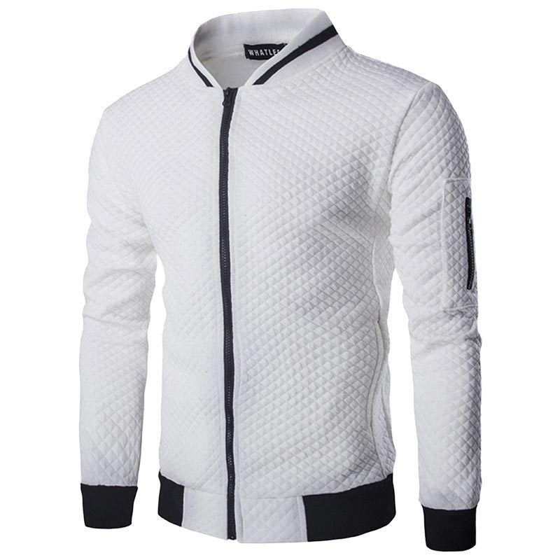 Men's Simple Style Solid Color Zipper Fleece Jacket