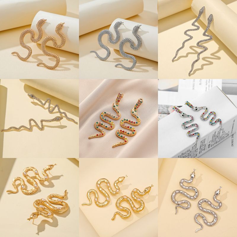 1 Pair Fashion Snake Alloy Plating Women's Drop Earrings