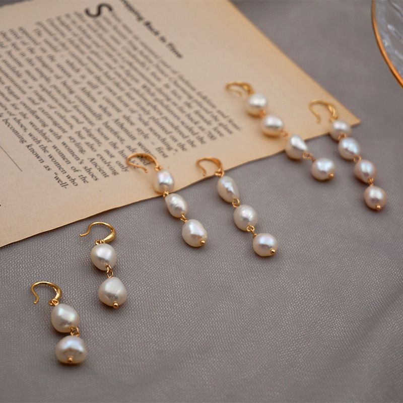 Fashion Irregular Pearl Copper Drop Earrings 1 Pair
