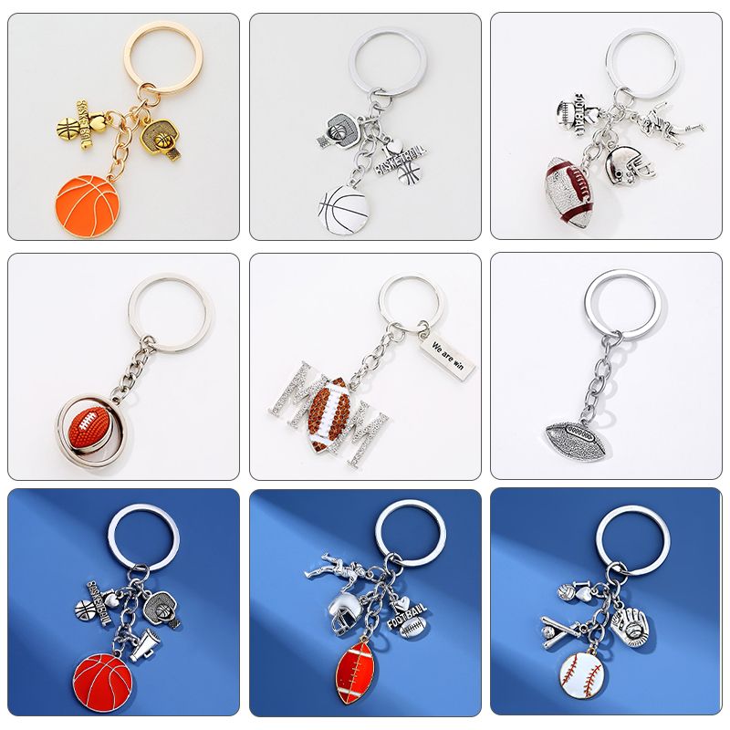 1 Piece Simple Style Rugby Alloy Patchwork Keychain