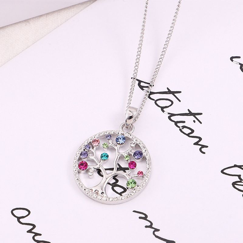 1 Piece Fashion Tree Alloy Hollow Out Inlay Rhinestones Women's Necklace