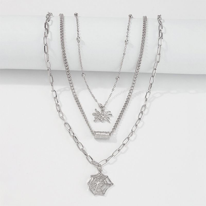 1 Piece Hip-hop Spider Spider Web Alloy Layered Women's Layered Necklaces