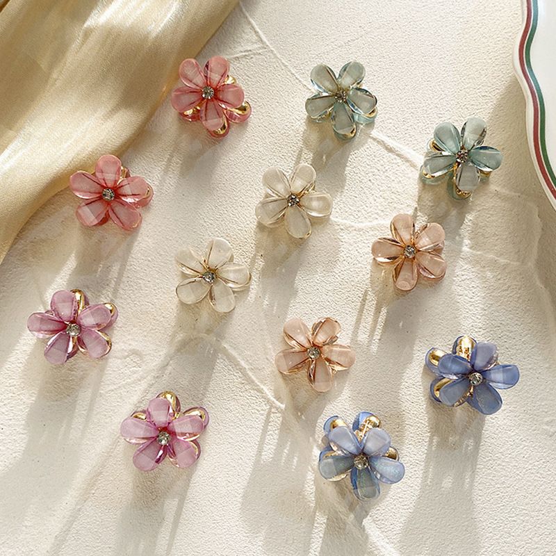 Fashion Flower Alloy Inlay Artificial Gemstones Hair Claws 1 Piece