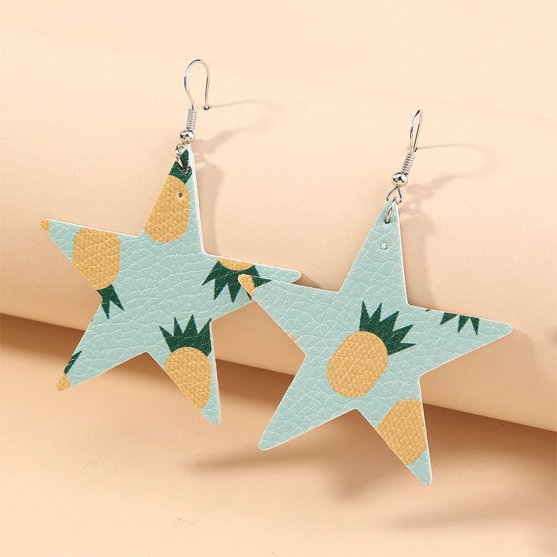 1 Pair Fashion Water Droplets Pu Leather Copper Printing Women's Earrings