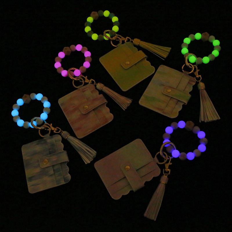 1 Piece Fashion Color Block Beaded Tassel Bag Pendant Keychain