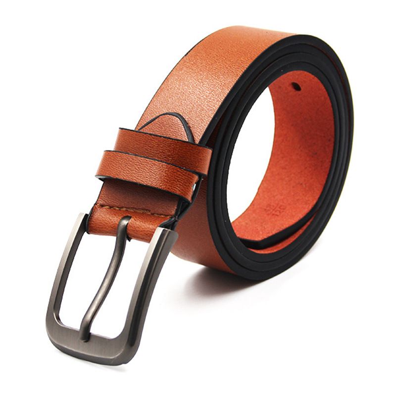 Vintage Style Solid Color Pu Leather Alloy Men's Leather Belts