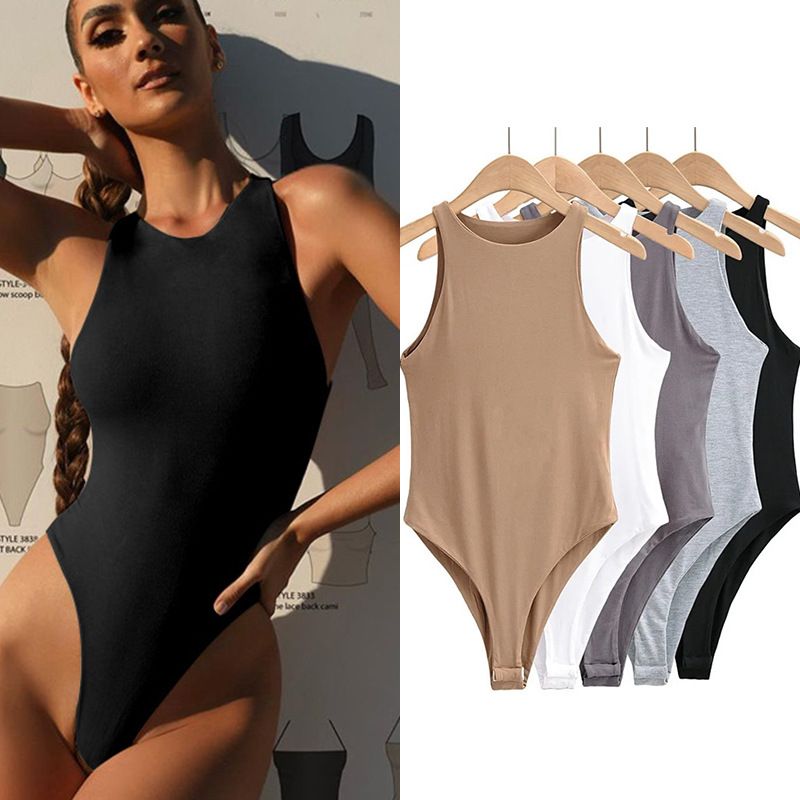 Women's Bodysuits Casual Solid Color