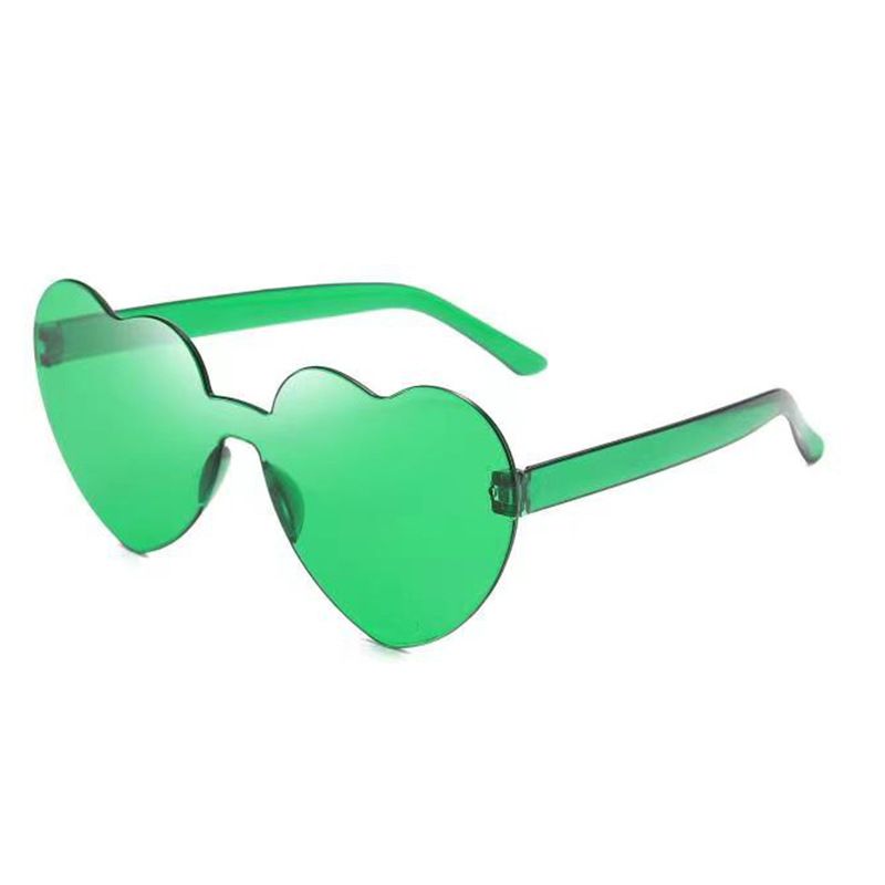 Casual Streetwear Heart Shape Pc Special-shaped Mirror Frameless Women's Sunglasses