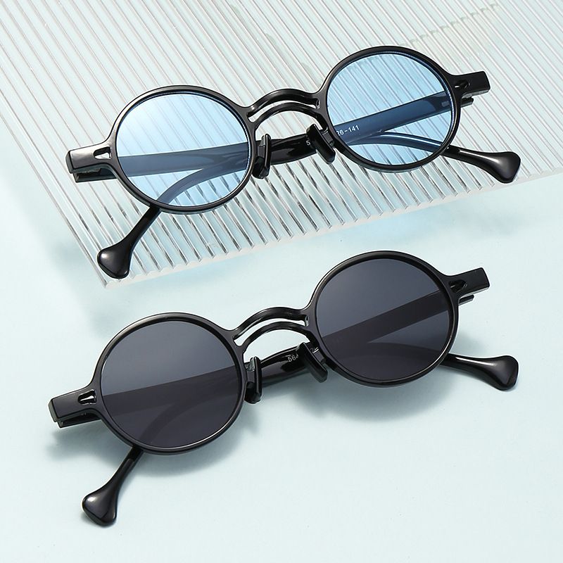 Fashion Solid Color Ac Round Frame Full Frame Men's Sunglasses