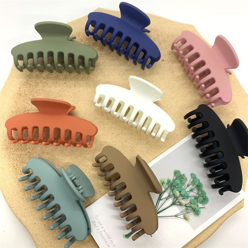 Ins Style Solid Color Plastic Resin Handmade Hair Claws 1 Piece