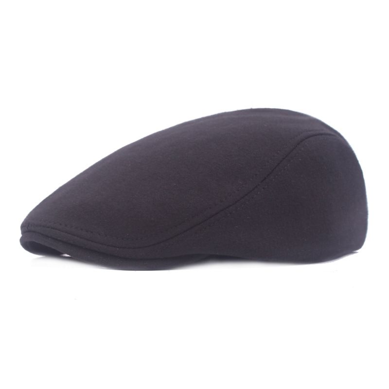 Men's Retro Solid Color Flat Eaves Beret Hat