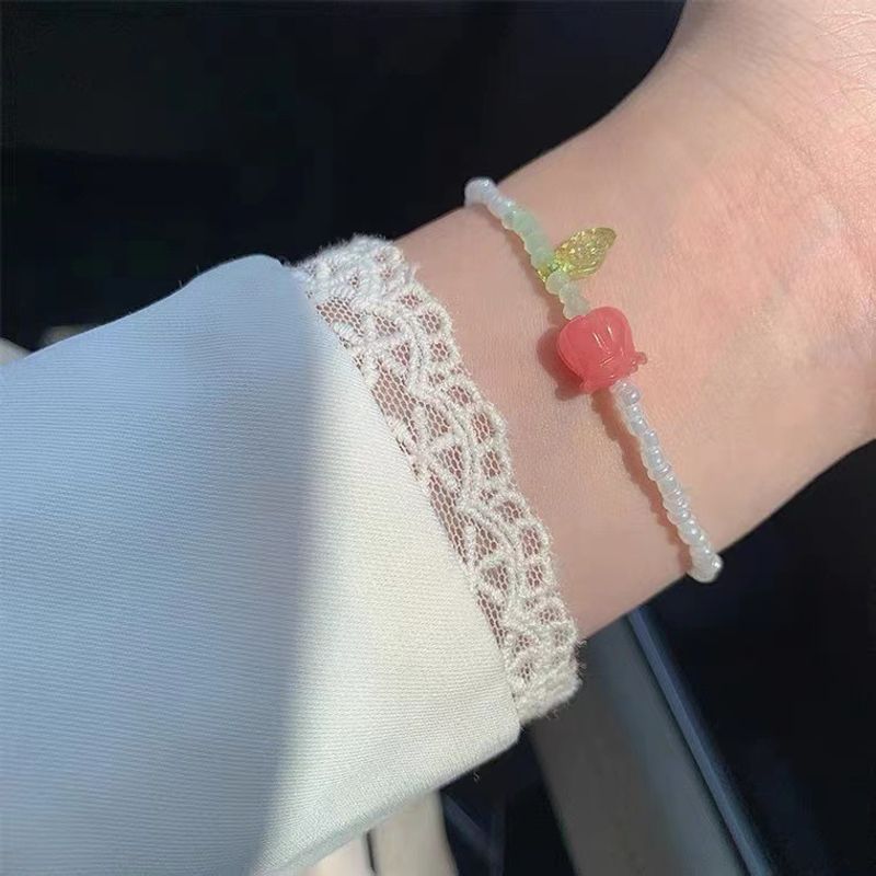 Damen Armbänder Mit Süßen Blumen Perlen