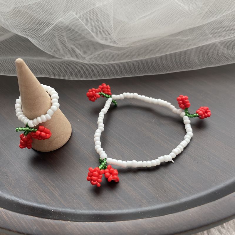 Sweet Cherry Beaded Women's Bracelets