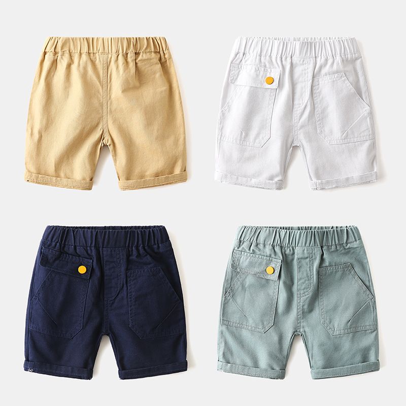 Moda Color Sólido 100% Algodón Pantalones Para Niños
