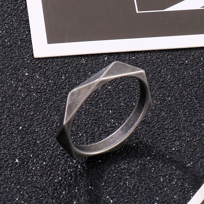 Punk Geometric Stainless Steel Rings 1 Piece