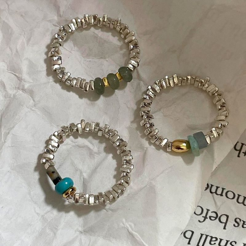 Mode Geometrisch Metall Perlen Perle Überzug Frau Offener Ring 1 Stück