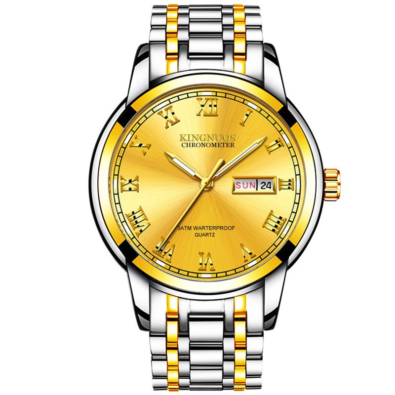 Casual Solid Color Double Side Snaps Quartz Men's Watches
