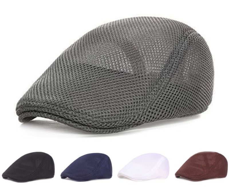 Men's Business Solid Color Flat Eaves Beret Hat