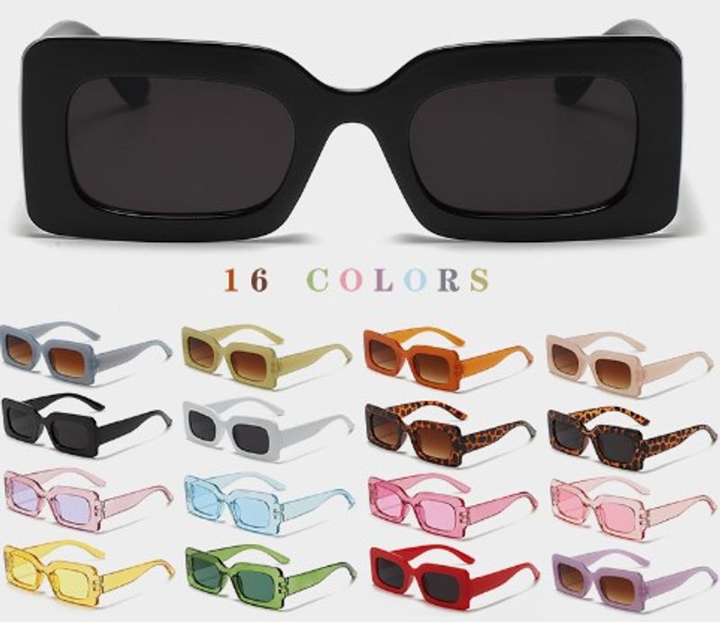 Moda Color Sólido Ordenador Personal Cuadrado Fotograma Completo Gafas De Sol Hombre