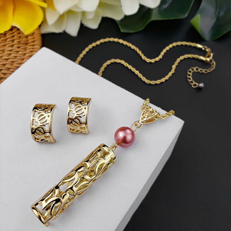 1 Set Ethnic Style Tortoise Alloy Pearl Plating Hollow Out Women's Jewelry Set