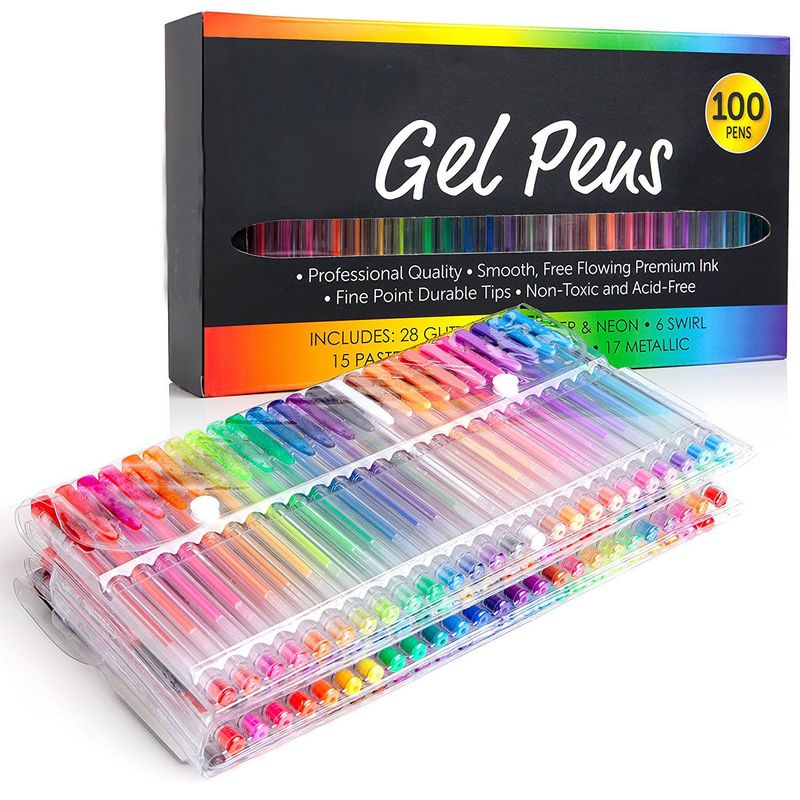 Cross-border New Arrival Factory Direct Sales Creative Drawing Student Adult 100 Color Color Gel Pen Watercolor Pen Brush