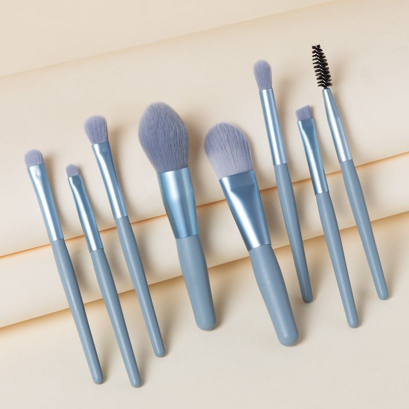 Fashion Artificial Fiber Plastic Plastic Handle Makeup Brushes 8 Pieces