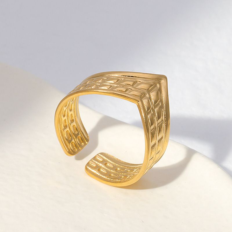 Fashion Geometric Stainless Steel Plating Open Ring